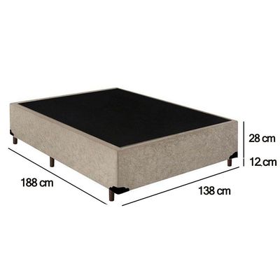Cama Box Casal Suede Sereneprime Bege 138x188x40