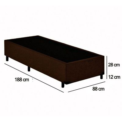 Cama Box Solteiro Suede Sereneprime Marrom 88x188x40