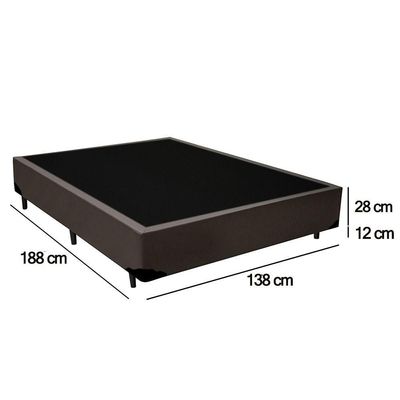 Cama Box Casal Sintético Sereneprime Marrom 138x188x40