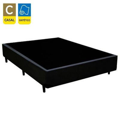 Cama Box Casal Sintético Sereneprime Preto 138x188x40