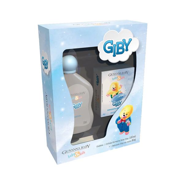 Kit Hora do Banho Giby com Shampoo 200ml, Condicionador 200ml, Sabonete Barra 80g e Esponja