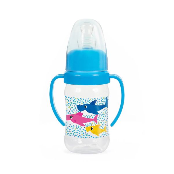 Super Mamadeira Babygo Baby Shark Bico Orto Silicone 300ml