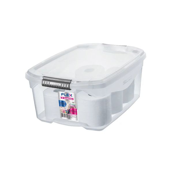 Caixa Organizadora Sanremo Flex em Plástico Cristal 20 Litros Caixa Organizadora Sanremo Flex em Plástico Cristal 20 Litros