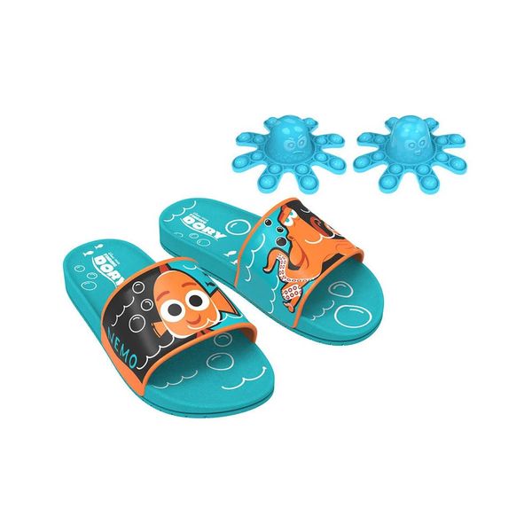 Sandália Slide Dory Pop It Inf Verde e Laranja 25