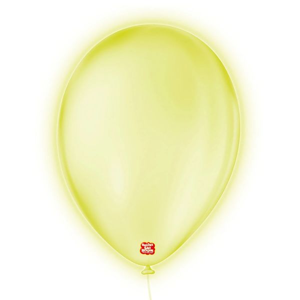 Balões São Roque 9 Linha Neon Amarelo 25 Unidades