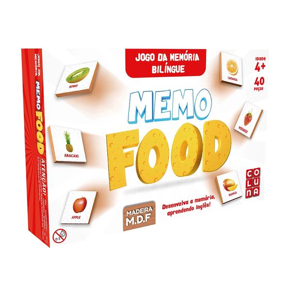 Jogo da Memória Bilíngue Memo Food Pais e Filhos
