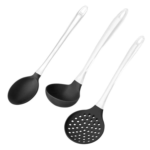 Conjunto de Utensílios Multilaser Silicone com Cabo Acrílico Preto 3 Peças