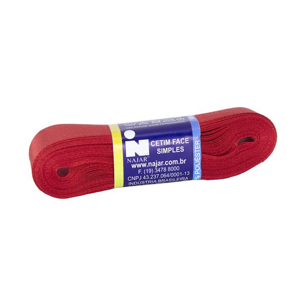 Fita de Cetim Nº05 22mm Peça com 10m Vermelha