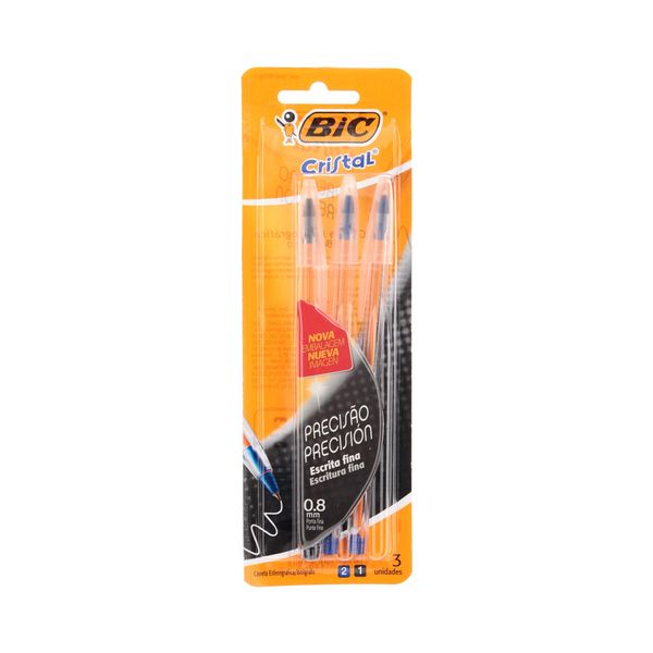 Caneta Esferográfica Bic Fine Plus 0.7mm Colors com 3 Unidades