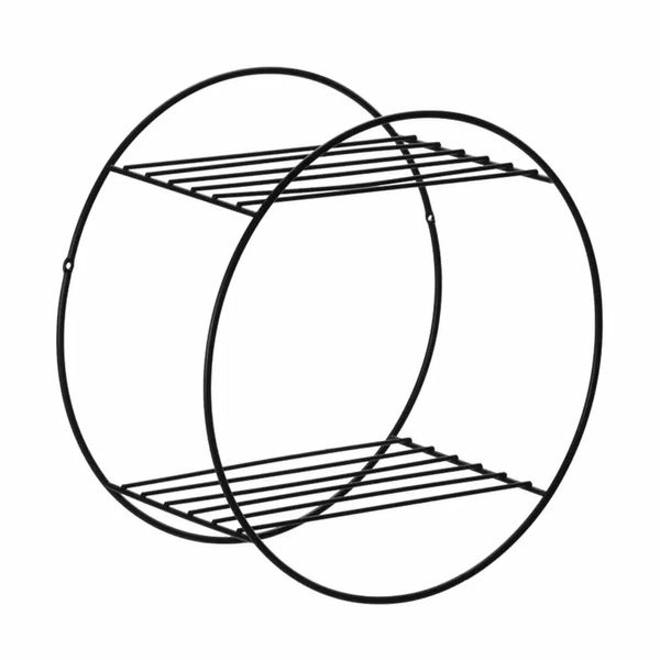 Prateleira Aramada Arthi Decora 30x30x18cm Redonda Metal Black Prateleira Aramada Arthi Decora 30x30x18cm Redonda Metal Black