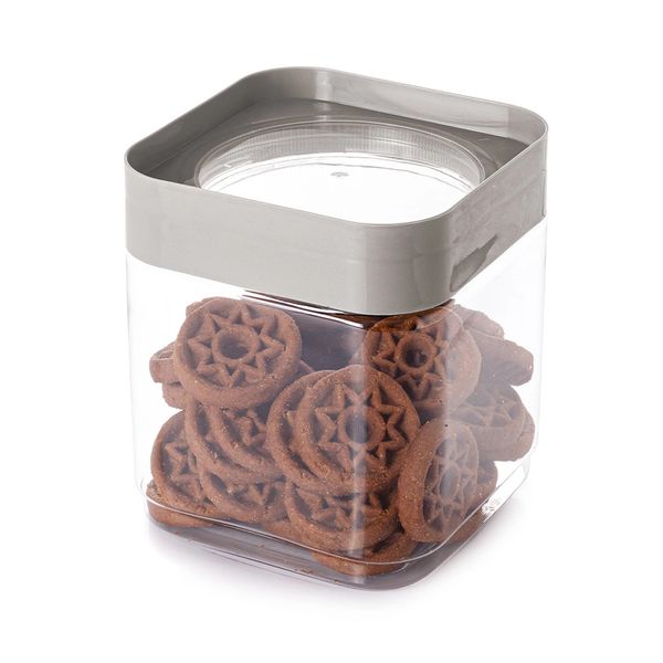 Pote Plug Quadrado Plasútil com Tampa Cinza 1,28L Pote Plug Quadrado Plasútil com Tampa Cinza 1,28L