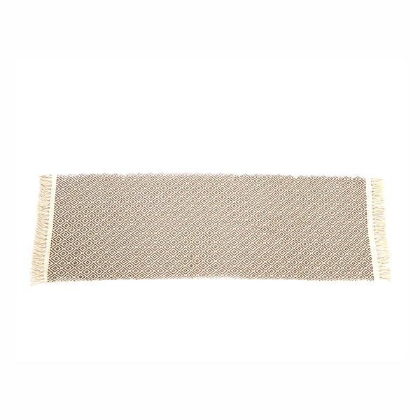Tapete Artesanal Le Boho 40x120cm Cru Chocolate 100% Algodão