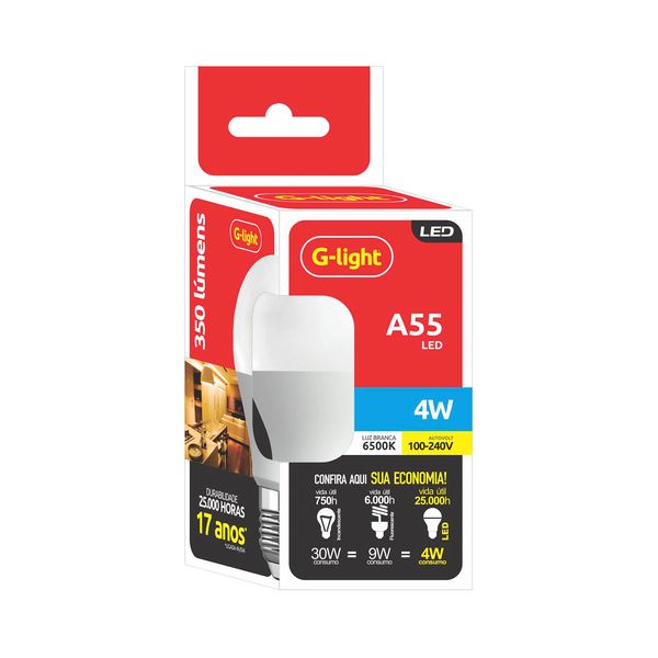 Lâmpada Led G-Light A55 4w 6500k Bivolt E27 Lâmpada Led G-Light A55 4w 6500k Bivolt E27