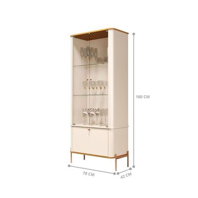 Jogo Aparador E Cristaleira May Off White Nature Bronze