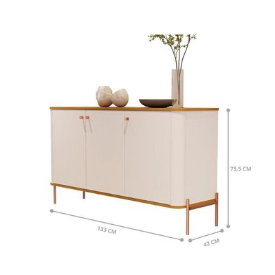 Jogo Aparador E Cristaleira May Off White Nature Bronze