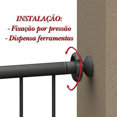Grade Portão Pet Bebê Divisor Ambiente 80 Cm Preto