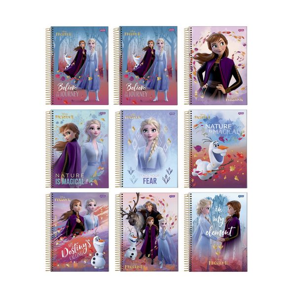 Caderno Universitário Jandaia Espiral Capa Dura Frozen II 1 Matéria Capas Diversas - Item Sortido Caderno Universitário Jandaia Espiral Capa Dura Frozen II 1 Matéria Capas Diversas - Item Sortido