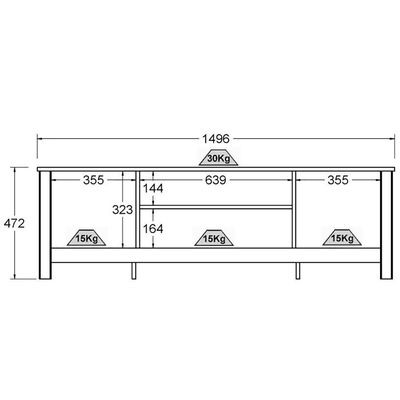 Rack Bancada Para Tv 42 Pol 2 Portas 146 Cm R606 Branco Dtall Branco