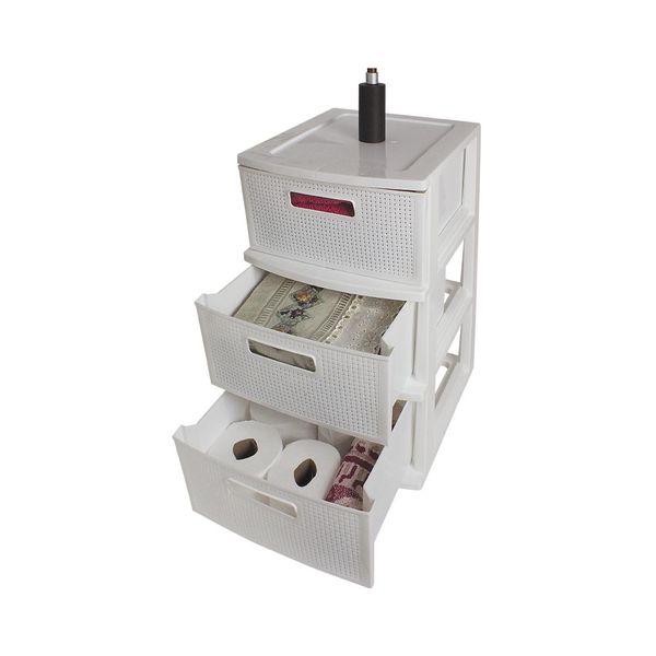 Gaveteiro de Chão São Bernardo com 3 Gavetas Plástico 37x32x54cm Branco