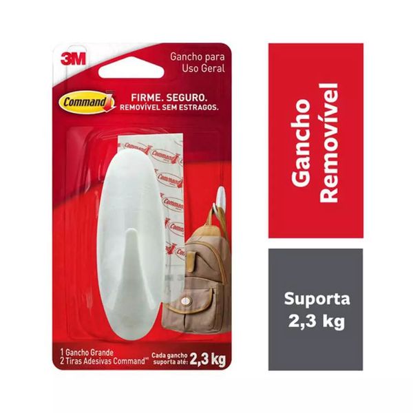 Gancho 3M Adesivo Command Design G Até 2,3Kg Branco Gancho 3M Adesivo Command Design G Até 2,3Kg Branco