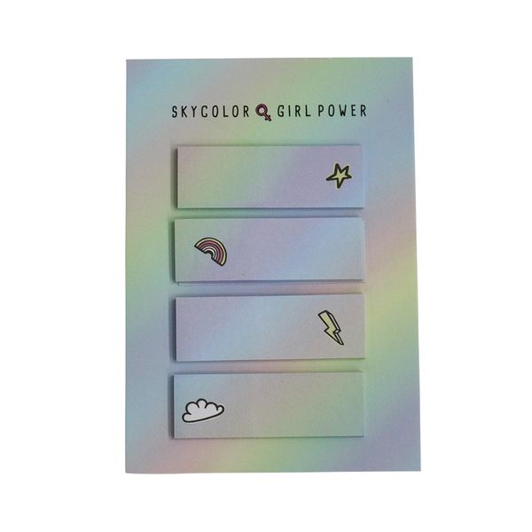 Marcador de Página Le Adesivo Decorado Power Girl com 04 Blocos de 20 Folhas Cada 4,5X1,5cm