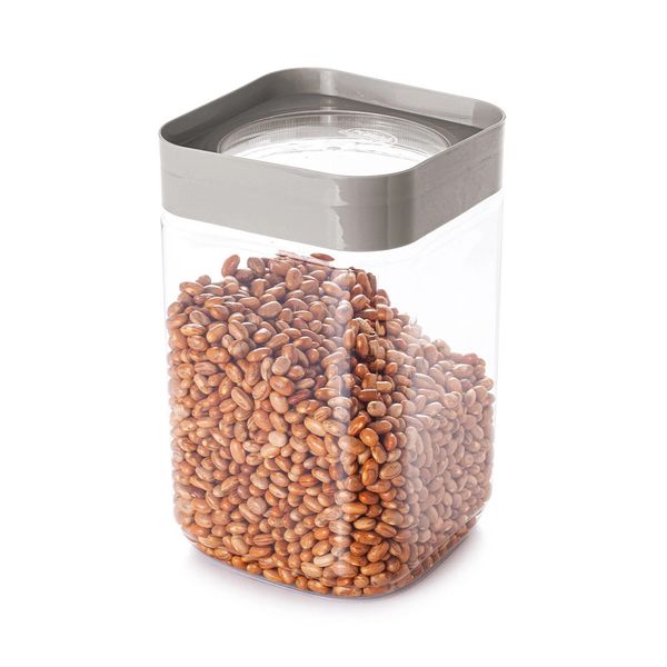 Pote Plug Quadrado Plasútil com Tampa Cinza 2L