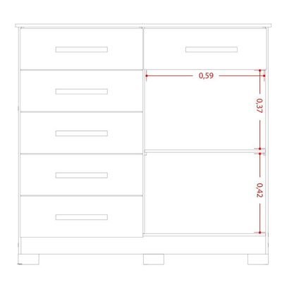 Cômoda Sapateira Mandarim 6 Gavetas 2 Portas Mdp Cinamomo Off White