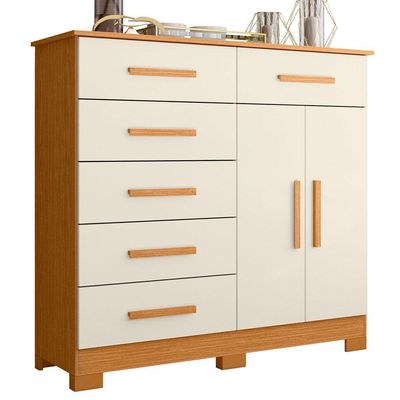 Cômoda Sapateira Mandarim 6 Gavetas 2 Portas Mdp Cinamomo Off White