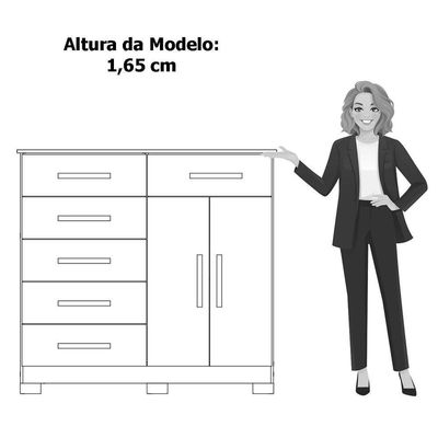 Cômoda Sapateira Mandarim 6 Gavetas 2 Portas Mdp Cinamomo Off White