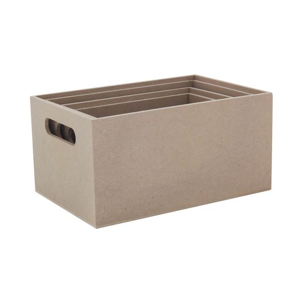 Kit Organizador Mdf com Alça Sem Tampa com 4 Unidades 24x16x12, 22x14x11, 20x12x10, 18x10x9