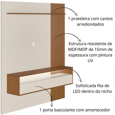 Painel Para Tv 65 Artely Matisse Cinamomo Off White