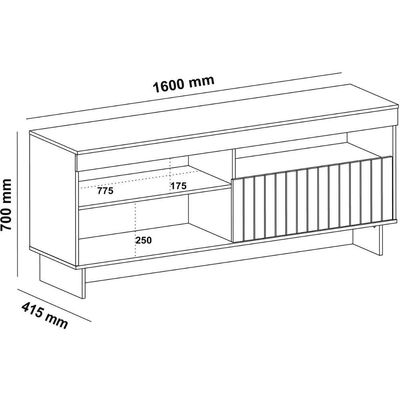 Rack De Sala Para Tv 65 Artely City Cinamomo Off White