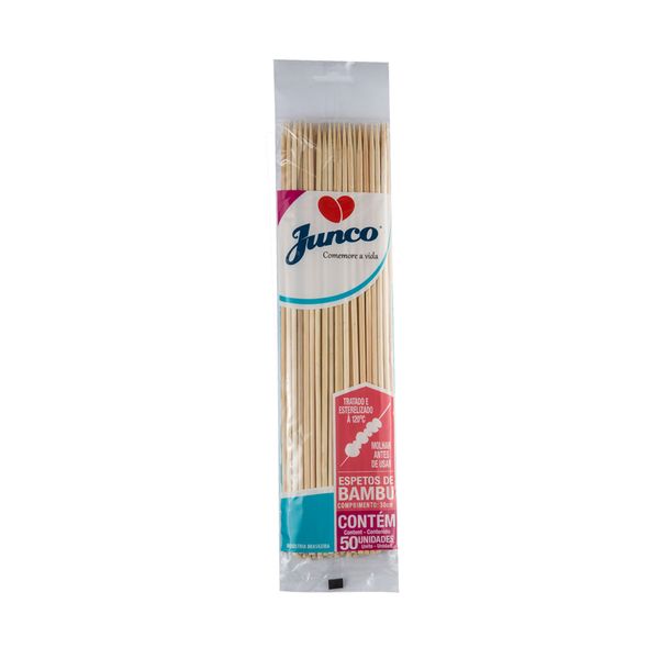 Espeto de Churrasco Junco Bambu 30cm com 50 Unidades