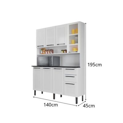 Cozinha 8 Portas 2 Gavetas Florença - Itatiaia Branco