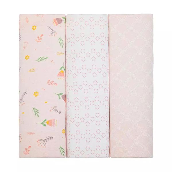 Cueiro Papi Tulipa 100% Algodão Flanelado 80x80cm com Três Peças