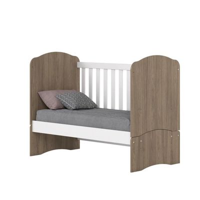 Berço Mini Cama 2 Em 1 Bala De Menta Rústico Branco
