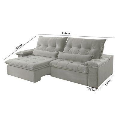 Sofá Nivus Linho 2 Módulos De 80cm B25cm Meu Sofá Online A230 Linho Cinza