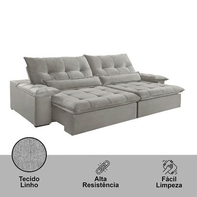 Sofá Nivus Linho 2 Módulos De 80cm B25cm Meu Sofá Online A230 Linho Cinza
