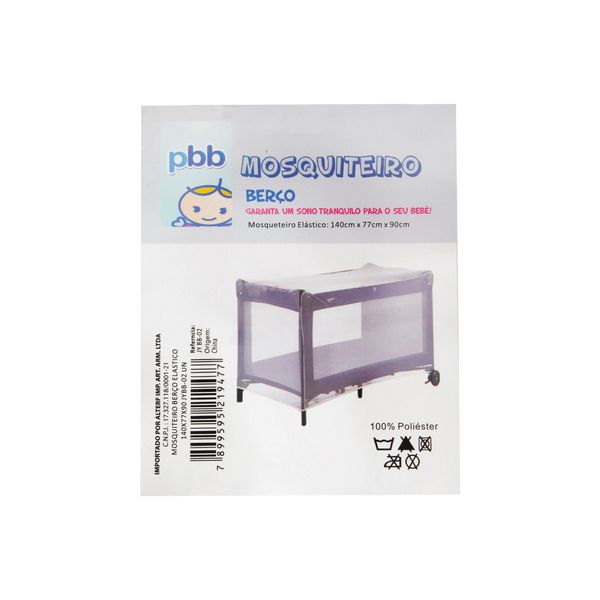 Mosquiteiro para Berço Pbb Branco com Elástico Mosquiteiro para Berço Pbb Branco com Elástico