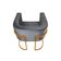Kit 10 Cadeiras De Jantar Premium Base De Ferro Cobre Veludo Cinza