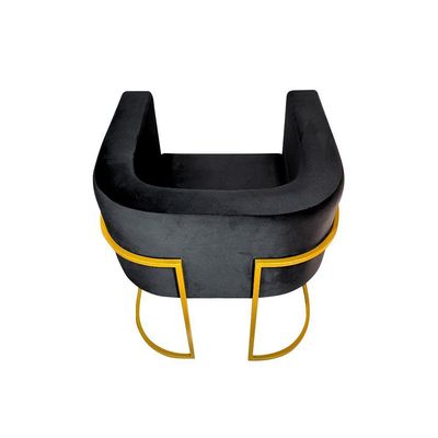 Kit 10 Poltronas Decorativa Sala De Estar Base De Ferro Dourada Veludo Preto