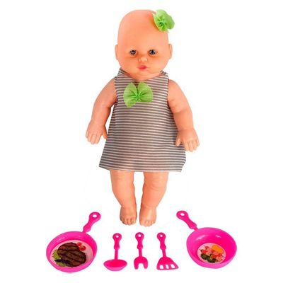 Babidu Papinha Boneca Com Acessórios De Cozinha Para Brincar