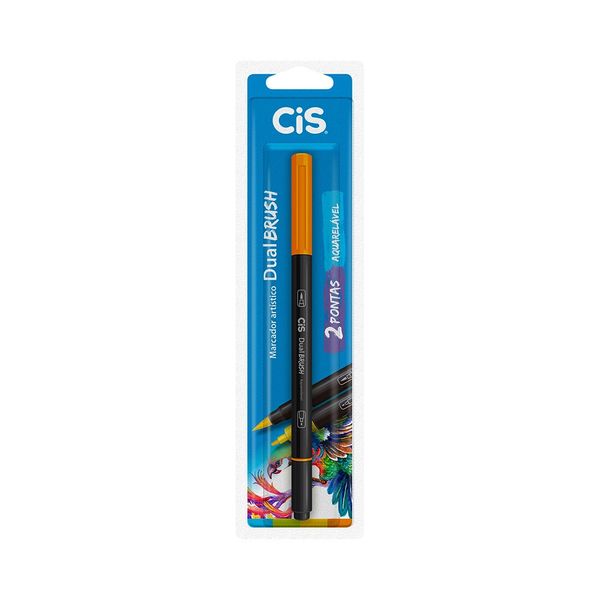 Marcador Artístico Cis Dual Brush Fine Aquarelável Laranja 0.8mm Marcador Artístico Cis Dual Brush Fine Aquarelável Laranja 0.8mm