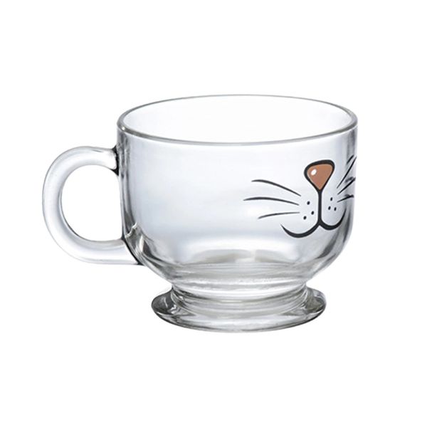 Caneca Jumbo Haüskraft Cat em Vidro Transparente 500ml