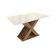 Mesa Para Cozinha Graviola Com Tampo Madeirado Com Vidro 90x160cm Nogueira Off White Vidro Off White Kappesberg