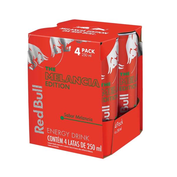 Energético Red Bull Energy Drink Melancia 250ml Pack 4 Latas