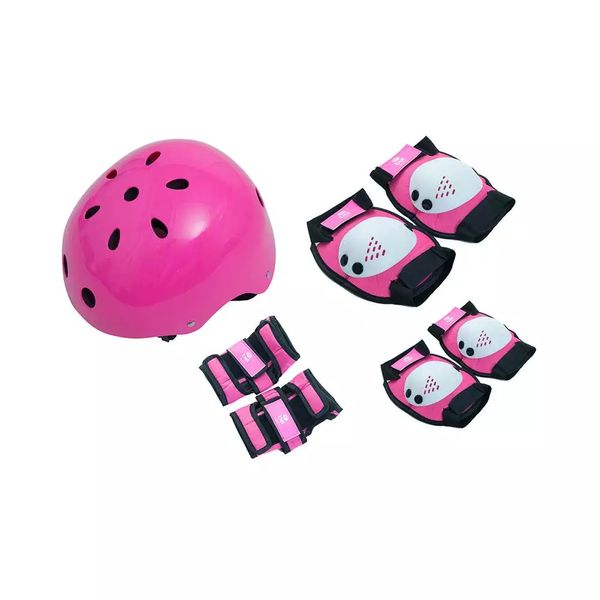 Kit Proteção com Capacete Bel Fix Premium Rosa Tamanho G