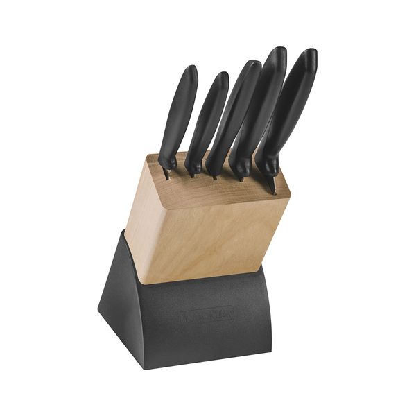 Conjunto de Facas Tramontina Plenus com Cepo 6 Peças Preto