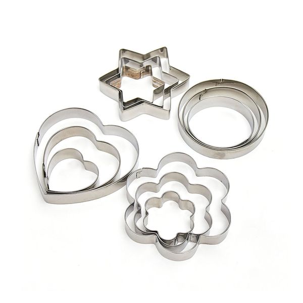 Forma para Molde de Biscoito Le Chef em Aço Inox com 12 Peças Forma para Molde de Biscoito Le Chef em Aço Inox com 12 Peças