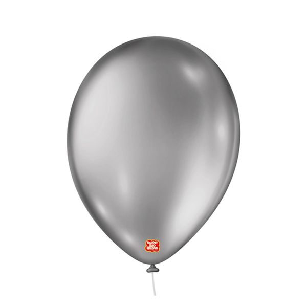 Balão São Roque Cintilante Nº 9 Prata com 25 Unidades